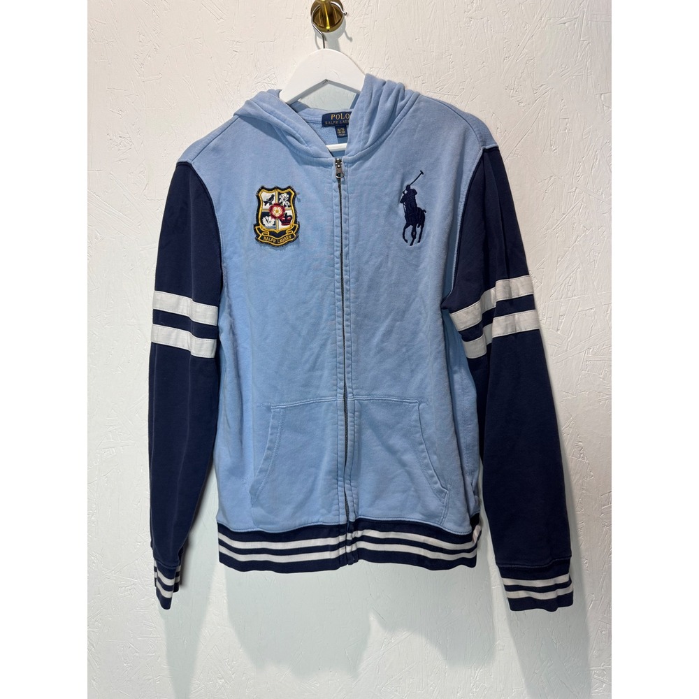 Polo Ralph Lauren Big Pony Varsity Crest Full-Zip Hoodie Blue Kids XL 18-20